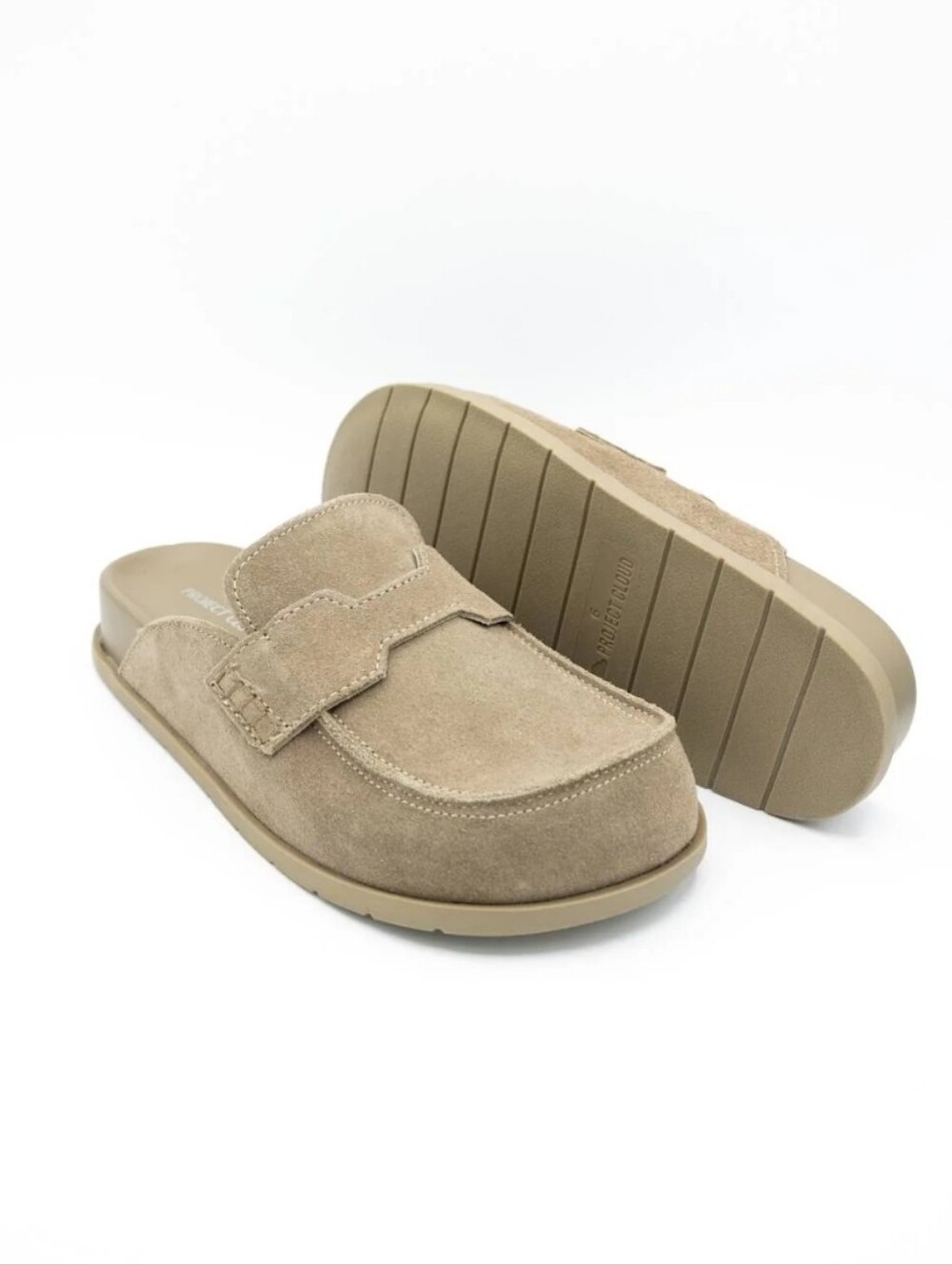 Project Cloud Suede Slip On Loafer Mules Tan Leather Size 11